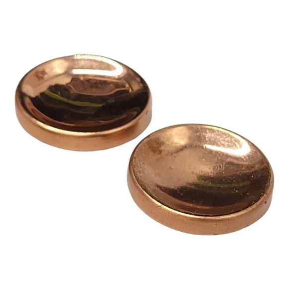 Renoir Copper Large Button Clip On Earrings Vintage Convex Round Disc - Picture 4 of 6